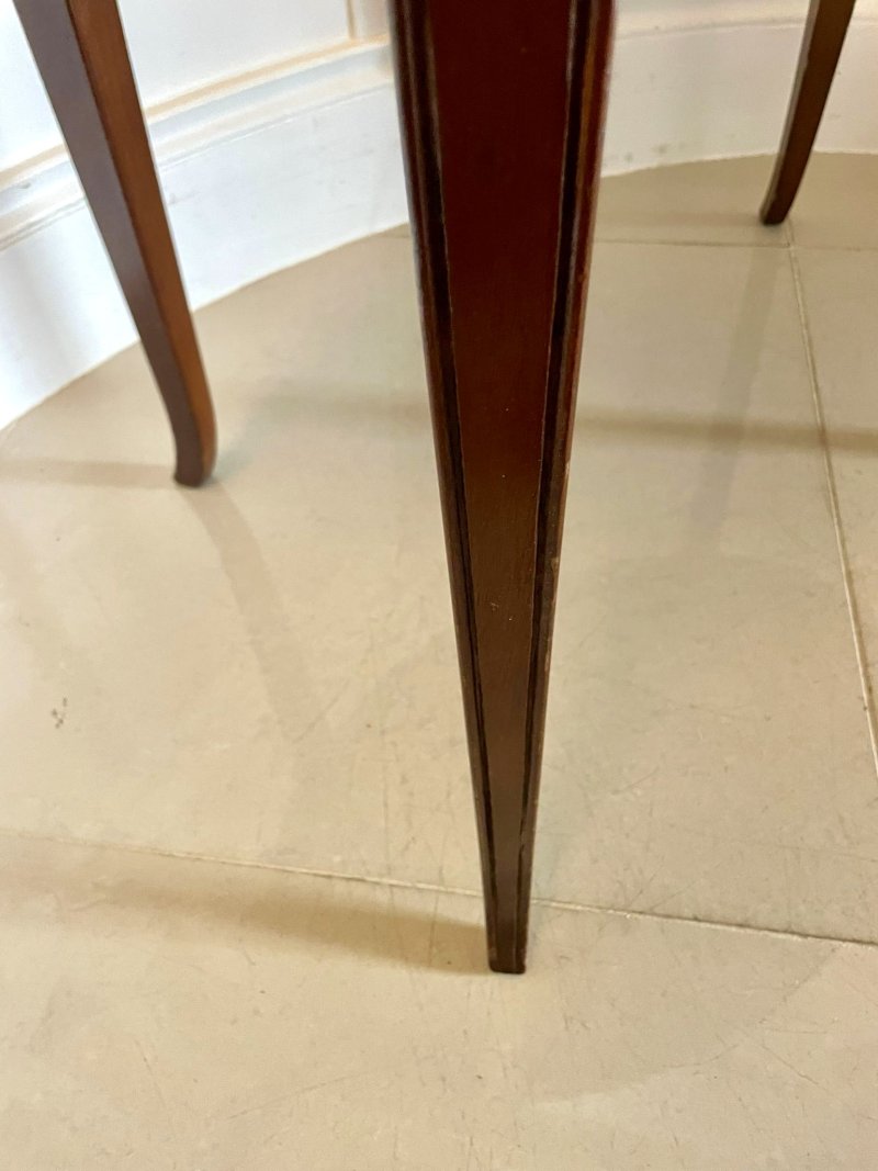 Large Antique Edwardian Oval Quality Figured Mahogany Tea Tray on Stand - Image 11